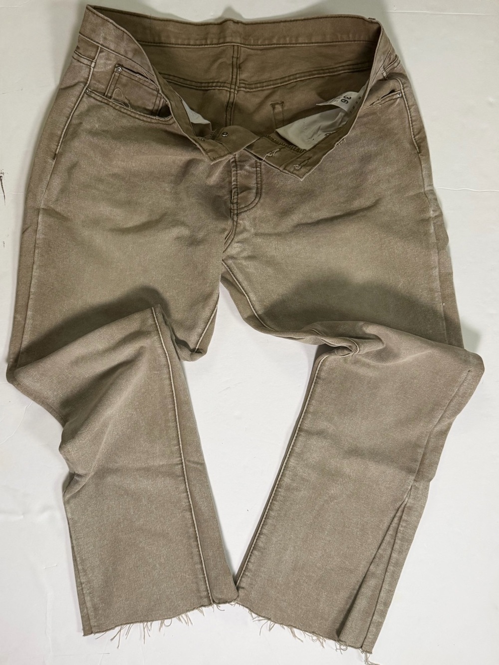 MNML B649 Flare Denim Jeans Raw Hem in Moss    W 36 L 30